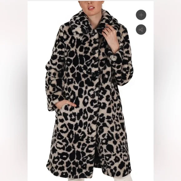 Faux Fur Coat animal print - Picture 2 of 8
